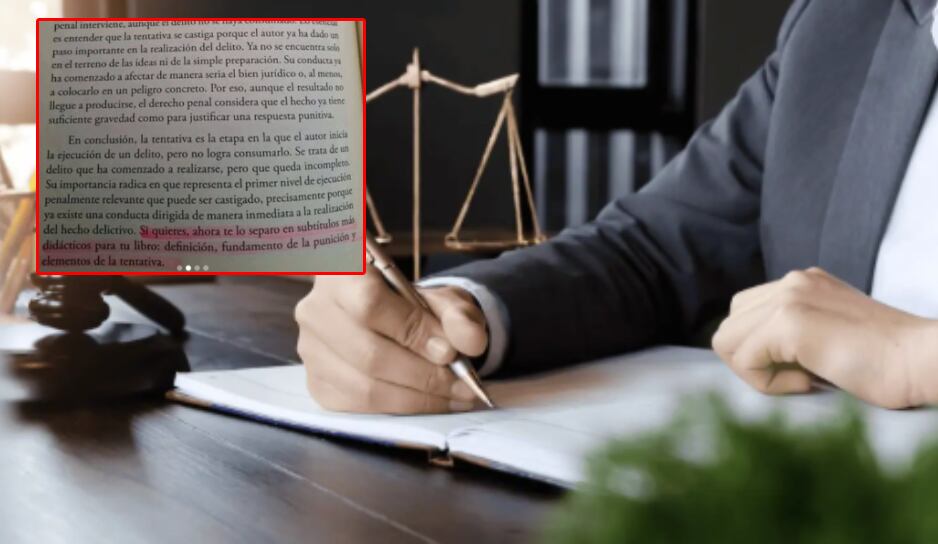 Abogados olvidan borrar frase de ChatGPT en su libro de Derecho de más de 600 páginas 