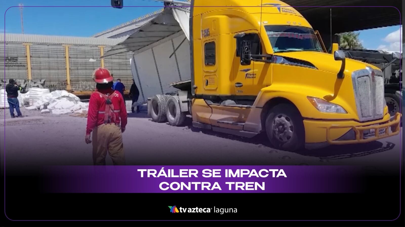 Tráiler choca contra tren en Gómez Palacio al intentar ganarle el paso