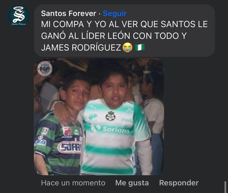 Mi compa y yo al ver que Santos le ganó a León meme