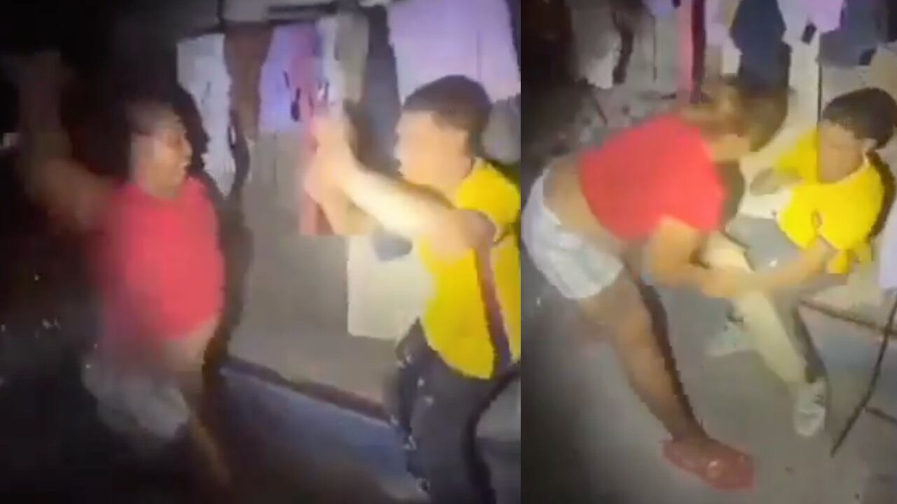Madre le da golpiza a su hijo con un palo antes de que se lo lleve la policía | VIDEO