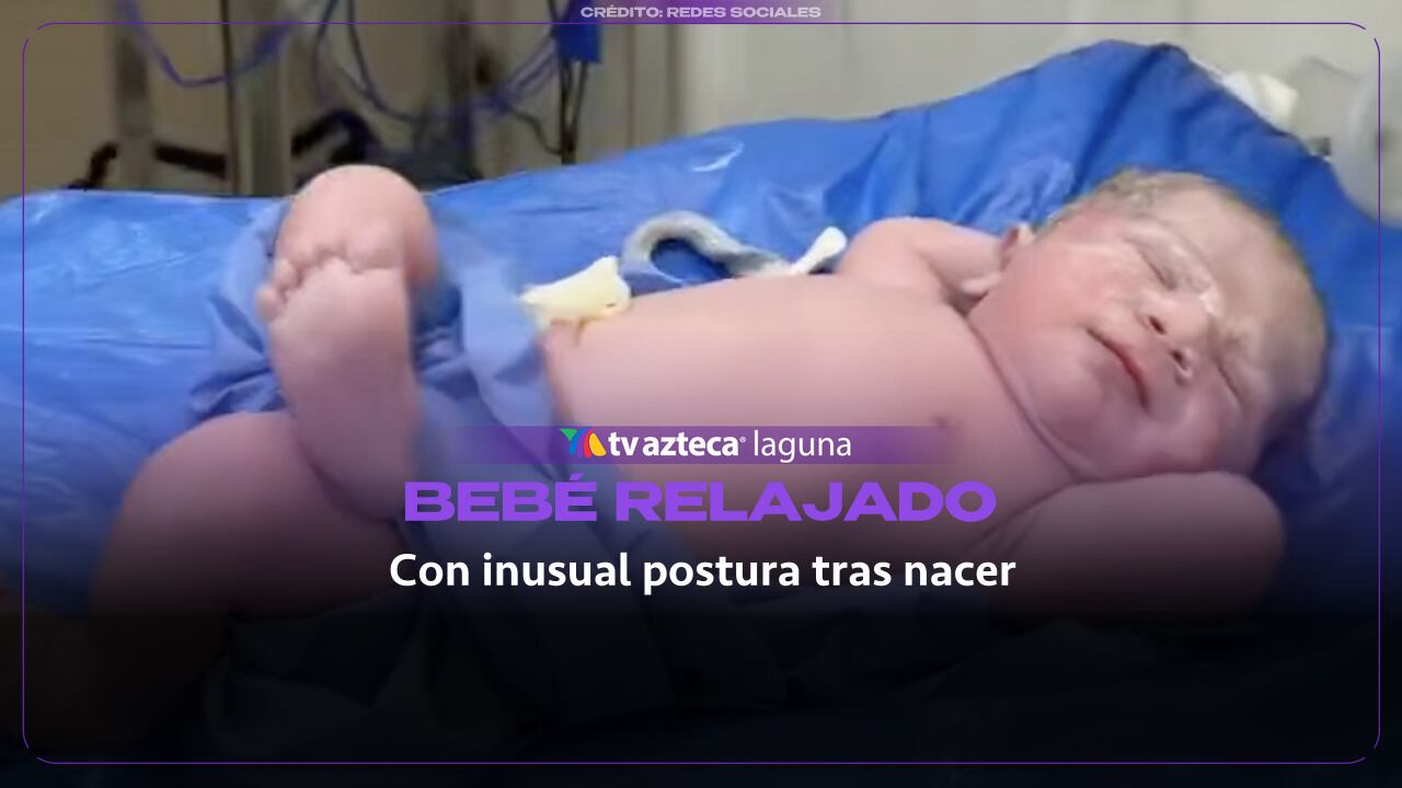 Bebé recién nacido sorprende por postura relajada tras nacer 