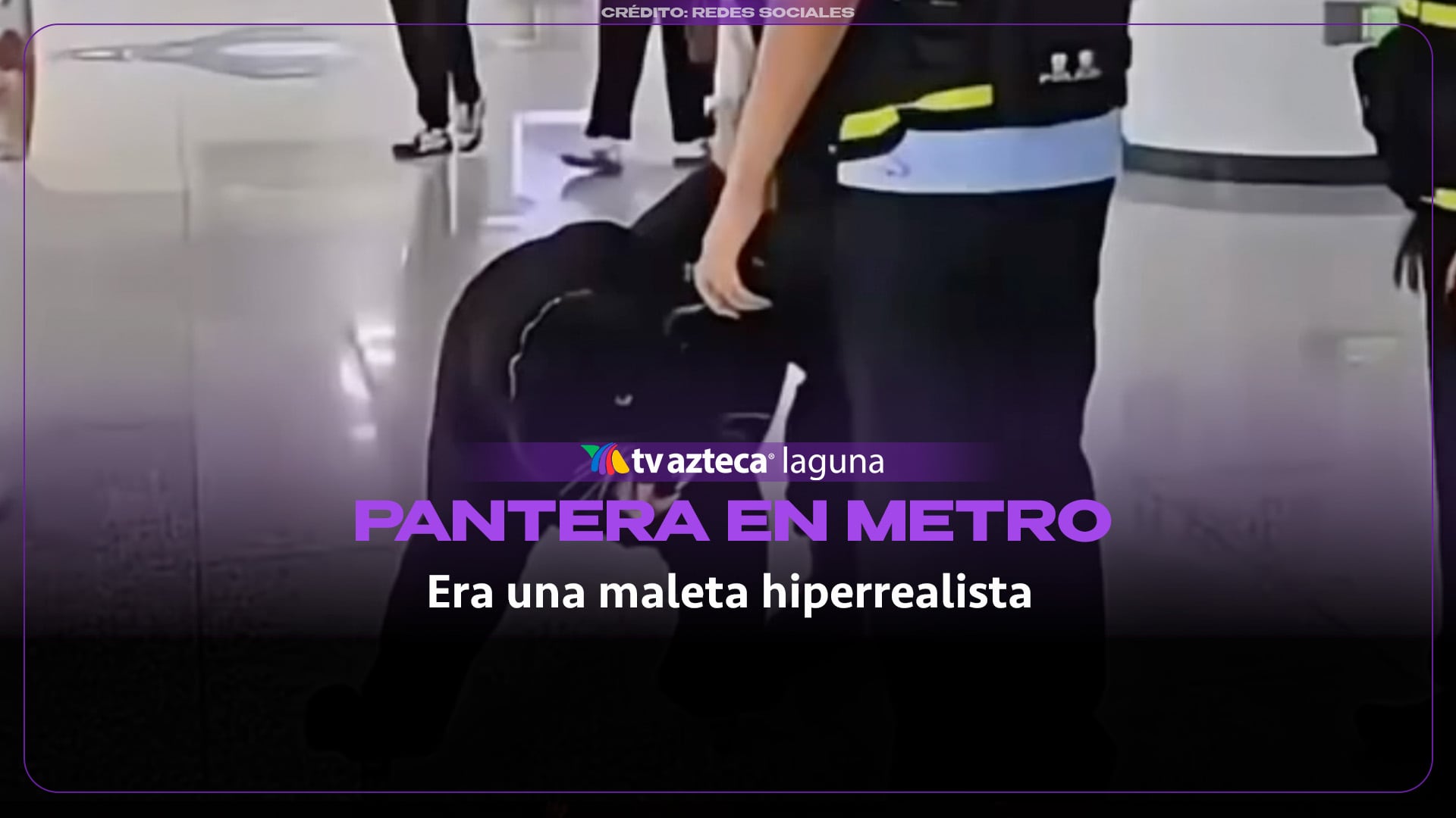 Pasajero desata alarma al caminar con una maleta hiperrealista de pantera negra | VIDEO
