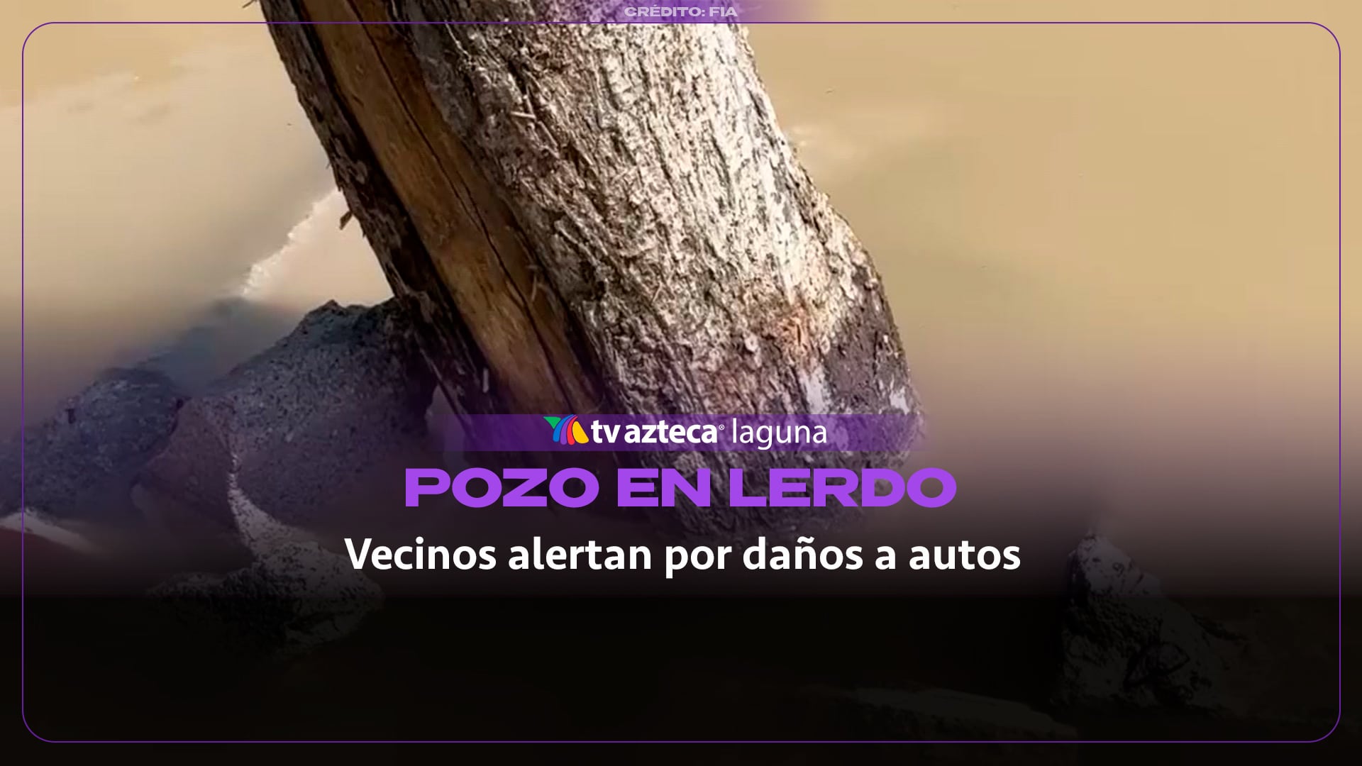 ¡Tuvieron que poner un tronco! Vecinos de Lerdo denuncian enorme pozo que ‘se traga’ a los autos