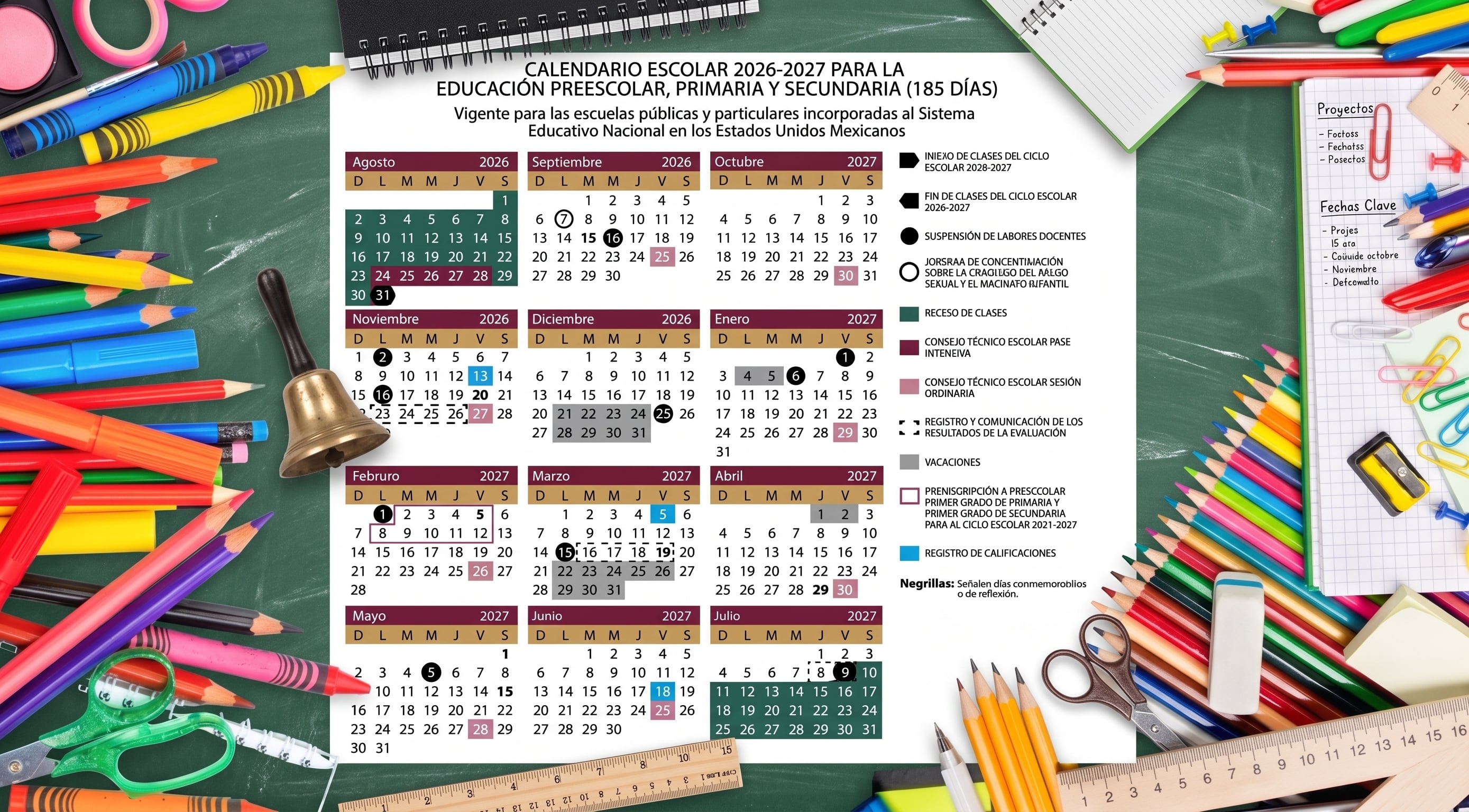 ¿Cuándo será el primer PUENTE oficial según el calendario de la SEP 2026-2027?