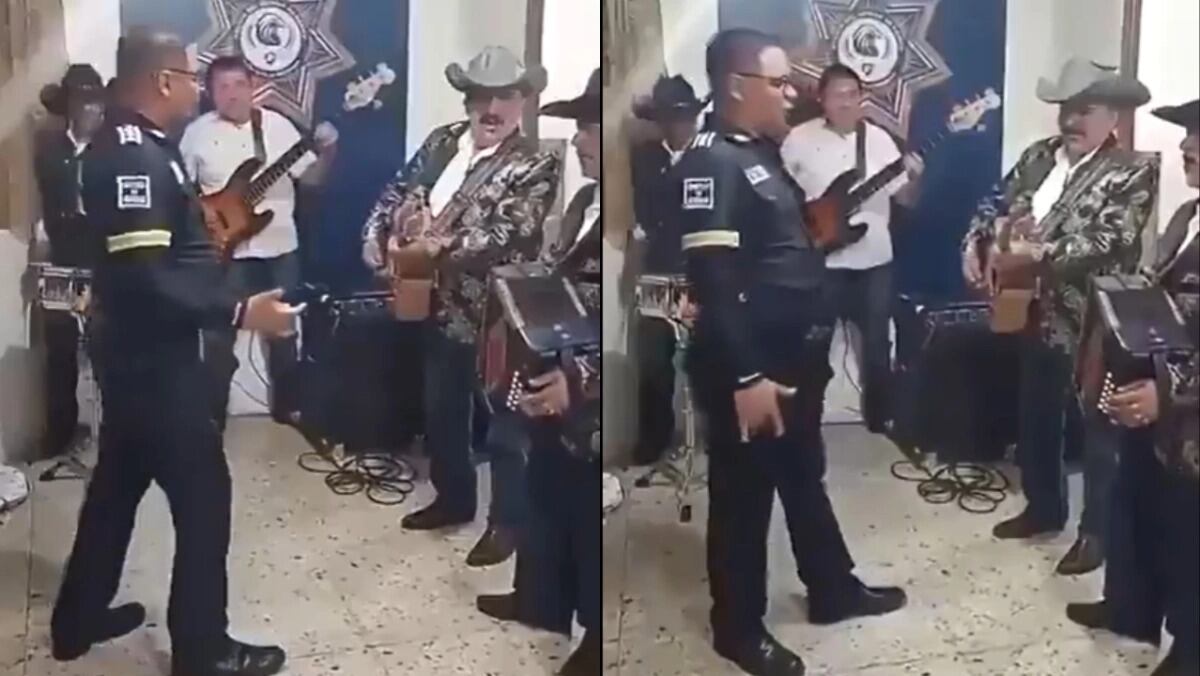 VIDEO | Policía es captado cantando con grupo norteño y es separado del cargo 