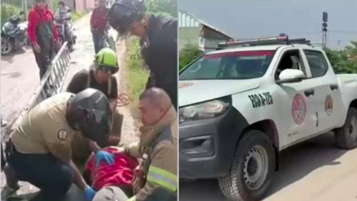 Mujer grita tras caer a canal de aguas negras y vecinos logran pedir ayuda