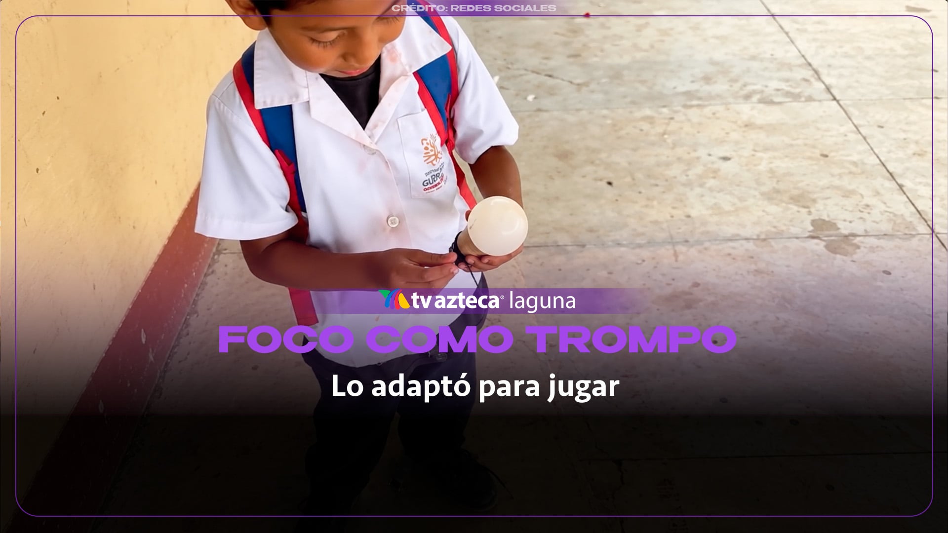 Niño sorprende por su ingenio al convertir un foco en trompo | VIDEO