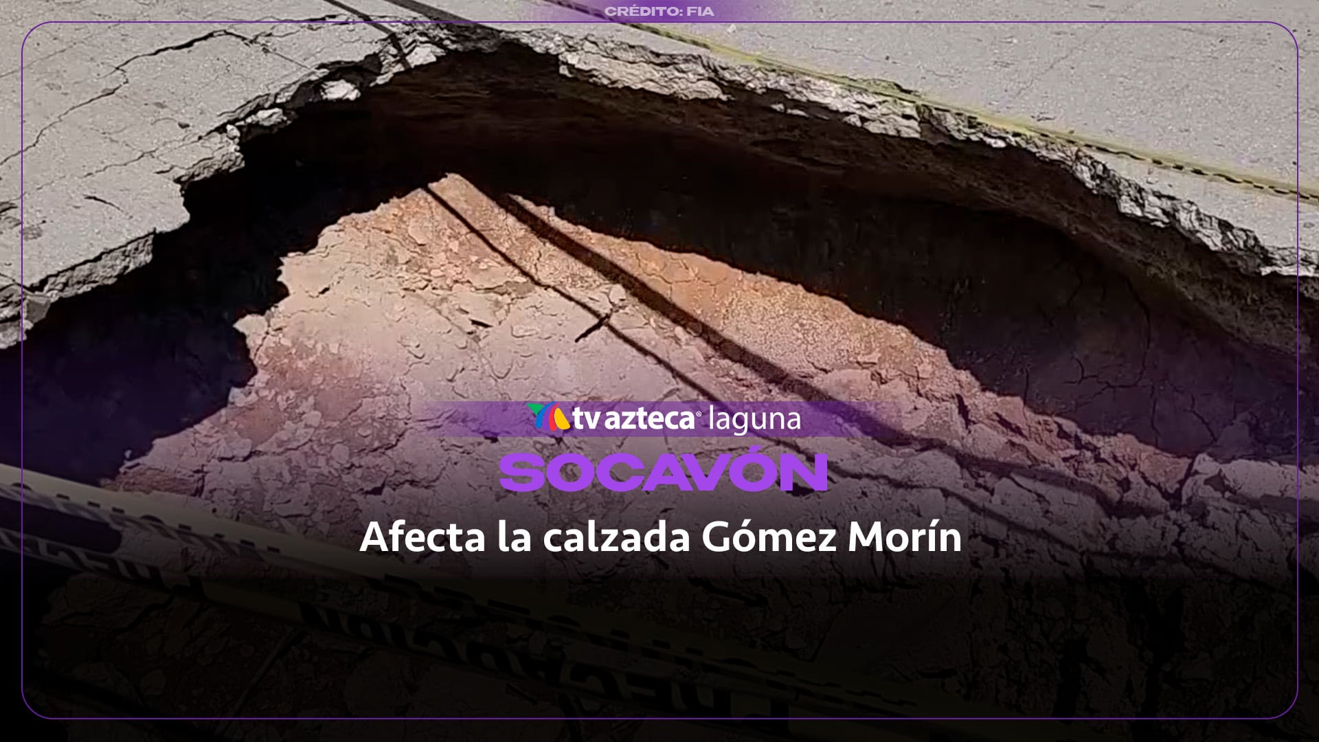 Lluvias dejan enorme socavón en la calzada Gómez Morín de Torreón