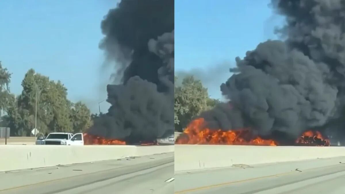 Pipa cargada con gasolina se incendia y paraliza autopista en California.jpeg